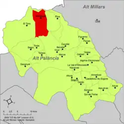 Расположение муниципалитета Барракас на карте провинции