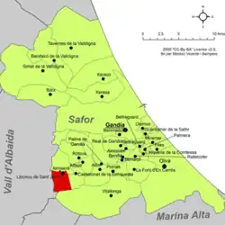 Расположение муниципалитета Лугар-Нуэво-де-Сан-Херонимо на карте провинции