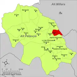 Расположение муниципалитета Матет на карте провинции