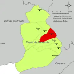 Расположение муниципалитета Наваррес на карте провинции