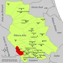 Расположение муниципалитета Сумакарсель на карте провинции
