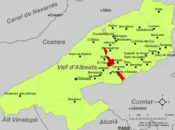 Расположение муниципалитета Паломар на карте провинции