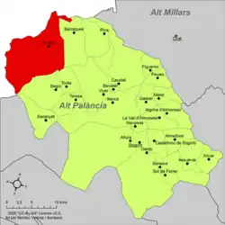 Расположение муниципалитета Эль-Торо на карте провинции