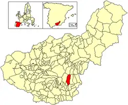 Расположение муниципалитета Берчулес на карте провинции
