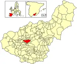 Расположение муниципалитета Гранада на карте провинции