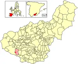 Расположение муниципалитета Хатар на карте провинции