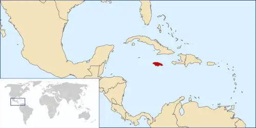 Ямайка на карте мира