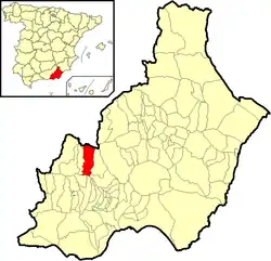 Расположение муниципалитета Лас-Трес-Вильяс на карте провинции