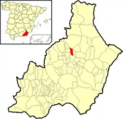 Расположение муниципалитета Олула-дель-Рио на карте провинции
