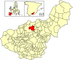 Расположение муниципалитета Пиньяр на карте провинции