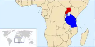 Уганда и Танзания на карте Африки  Уганда  Танзания