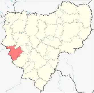 Краснинский район на карте