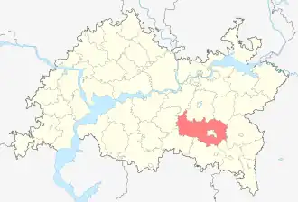 Альметьевский район на карте