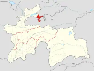 Исфаринский район на карте