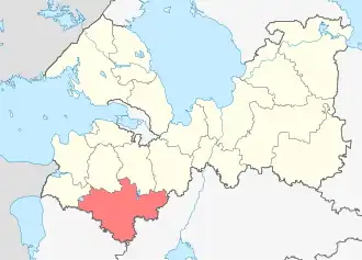 Лужский район на карте