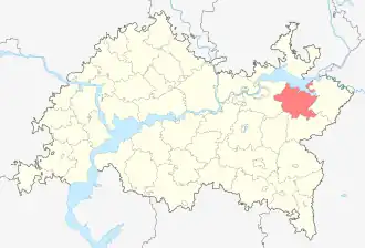 Мензелинский район на карте