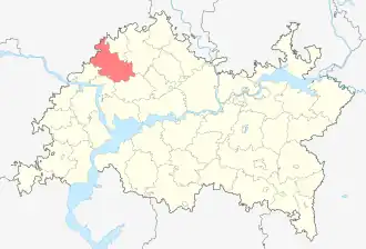 Высокогорский район на карте