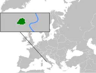 Ватикан на карте Европы