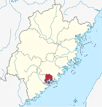 Сямэнь на карте