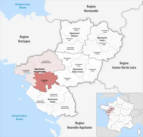 Нант на карте