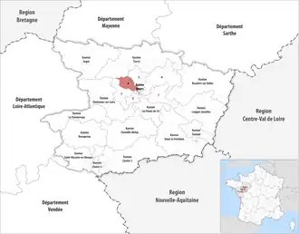 Кантон на карте департамента Мен и Луара