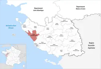 Кантон на карте департамента Вандея