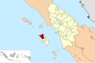 округ Северный Ниас на карте