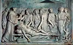 Чудо с сердцем ростовщика. 1500—1502. Мрамор. Рельеф гробницы Св. Антония в Базилике дель-Санто, Падуя