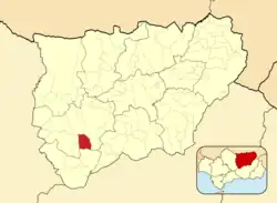 Расположение муниципалитета Лос-Вильярес на карте провинции