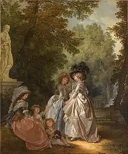 Элегантная сцена (женщины с детьми в парке). Лувр.