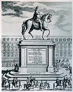 Открытие монумента Людовику XIV 13 августа 1699 г. Офорт П. Лепотра. Ок. 1699