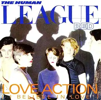 Обложка сингла The Human League «Love Action (I Believe in Love)» (1981)