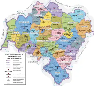 Нижнесилезское воеводство на карте