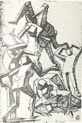 Семь фигур. 1560. Бумага, бистр, перо, кисть. Уффици, Флоренция