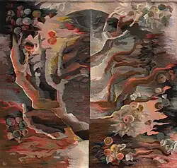 Яблоня 1941, 1985, 150х150, авторское ткачество, хлопок, шерсть, полушерсть