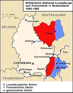  Люксембург Люксембургский сектор оккупации Французский сектор оккупации Объединенный сектор
