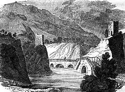 Рисунок моста из книги Р. Лайэлла, 1825 г.