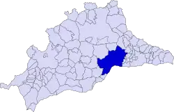 Расположение муниципалитета Малага на карте провинции