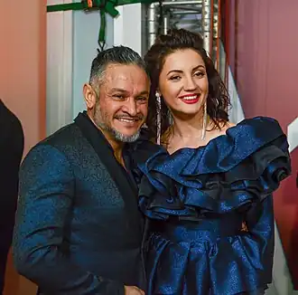 Эктор Хименес-Браво и Ольга Цибульская на M1 Music Awards, 2019 год