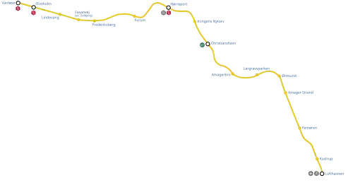 Схема линии M2.