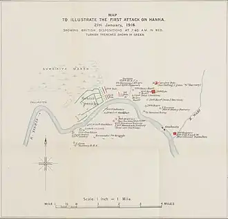 Карта боя в дефиле Ханна.