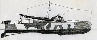 Торпедный катер MAS 536 в камуфляжной окраске, рисунок.
