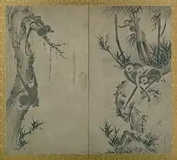 Обезьяны на скалах и деревьях