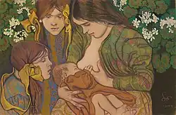 С. Выспянский. Материнство. 1905. Бумага, пастель. Национальный музей, Краков