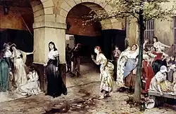 Заключенные высмеивают мадам Ролан (1754—1793) в тюрьме Сен-Пелажи (фр.).