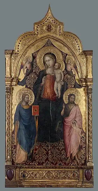 Биччи ди Лоренцо. Мадонна с Младенцем, святым Иаковом Младшим, Иоанном Крестителем и ангелами