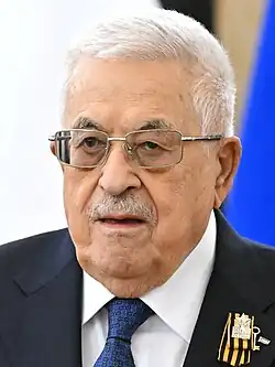 Махмуд Аббас с Георгиевской ленточкой, 2025 год