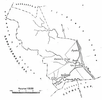 Майкорский район на карте