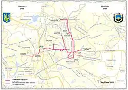 Маршруты трамвая г. Макеевка в 1955 году