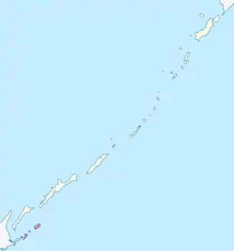 Заказник на схеме Курильских островов